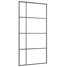 Ușă glisantă ,negru, 102,5x205 cm, sticlă mată esg și aluminiu, 2 image