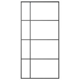 Ușă glisantă ,negru, 102,5x205 cm, sticlă mată esg și aluminiu, 3 image