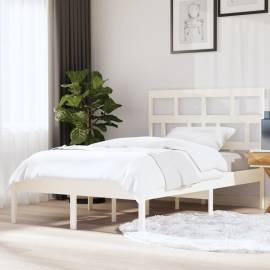 Cadru pat, alb, 140x200 cm, lemn masiv de pin