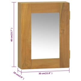 Dulap cu oglindă, 30x10x40 cm, lemn masiv de tec, 9 image