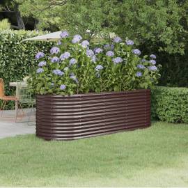 Jardinieră grădină maro 224x80x68 cm oțel vopsit electrostatic