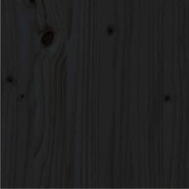 Cadru de pat, negru, 90x200 cm, lemn masiv de pin, 7 image