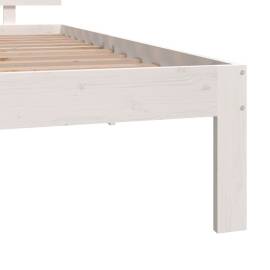 Cadru de pat single 3ft, alb, 90x190 cm, lemn masiv, 6 image
