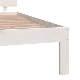Cadru de pat super king 6ft, 180x200 cm, alb, lemn masiv pin, 6 image