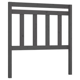 Tăblie de pat, gri, 106x4x100 cm, lemn masiv de pin, 2 image