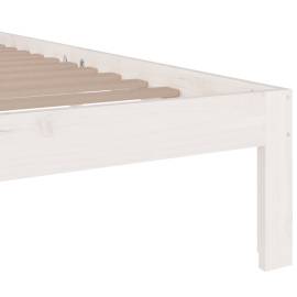 Cadru de pat, alb, 140x200 cm, lemn masiv de pin, 6 image