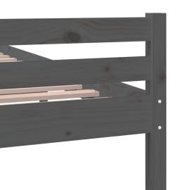Cadru de pat, gri, 120x200 cm, lemn masiv de pin, 7 image