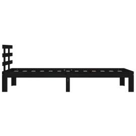 Cadru de pat, negru, 90x200 cm, lemn masiv, 5 image