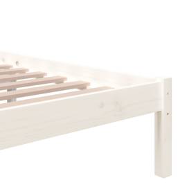 Cadru de pat, alb, 160x200 cm, lemn masiv de pin, 6 image