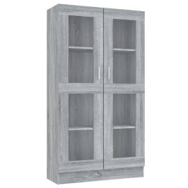 Dulap vitrină, gri sonoma, 82,5x30,5x150 cm, lemn prelucrat, 2 image