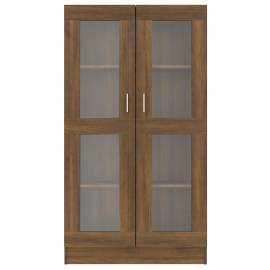 Dulap vitrină, stejar maro, 82,5x30,5x150 cm, lemn prelucrat, 3 image
