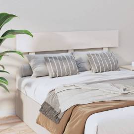 Tăblie de pat, alb, 124x3x81 cm, lemn masiv de pin, 4 image