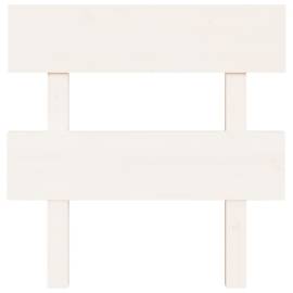 Tăblie de pat, alb, 93,5x3x81 cm, lemn masiv de pin, 3 image