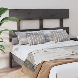 Tăblie de pat, gri, 124x3x81 cm, lemn masiv de pin