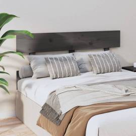 Tăblie de pat, gri, 124x3x81 cm, lemn masiv de pin, 4 image