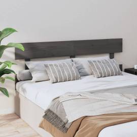 Tăblie de pat, gri, 164x3x81 cm, lemn masiv de pin, 4 image