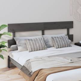Tăblie de pat, gri, 204x3x81 cm, lemn masiv de pin