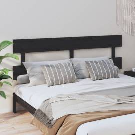 Tăblie de pat, negru, 184x3x81 cm, lemn masiv de pin