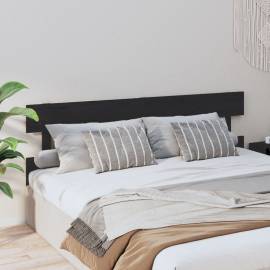 Tăblie de pat, negru, 204x3x81 cm, lemn masiv de pin, 4 image