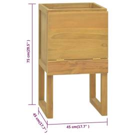 Dulap de baie, 45x45x75 cm, lemn masiv de tec, 8 image