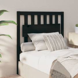 Tăblie de pat, negru, 95,5x4x100 cm, lemn masiv de pin, 4 image