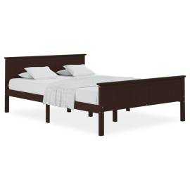 Cadru de pat, maro închis, 160x200 cm, lemn masiv de pin, 2 image