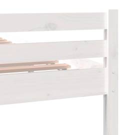 Cadru de pat dublu 4ft6, alb, 135x190 cm, lemn masiv, 7 image