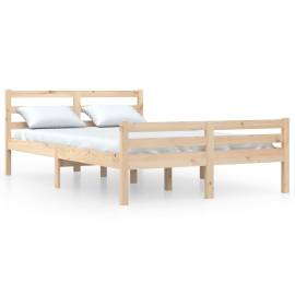 Cadru de pat king size 5ft, 150x200 cm, lemn masiv, 2 image