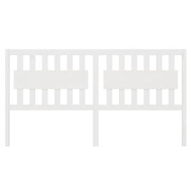 Tăblie de pat, alb, 145,5x4x100 cm, lemn masiv de pin, 3 image