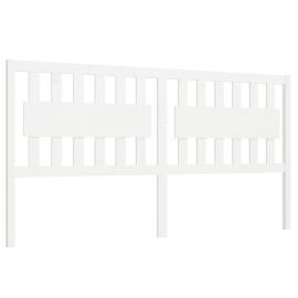 Tăblie de pat, alb, 145,5x4x100 cm, lemn masiv de pin, 2 image