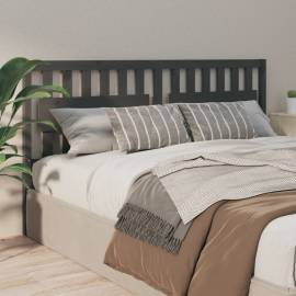 Tăblie de pat, gri, 125,5x4x100 cm, lemn masiv de pin, 4 image
