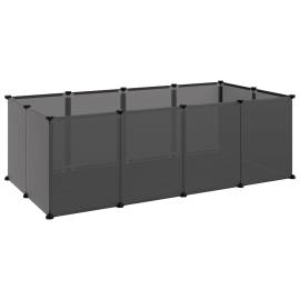 Cușcă pentru animale mici, negru, 144x74x46,5 cm, pp și oțel, 2 image