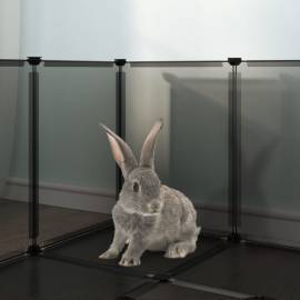 Cușcă pentru animale mici, negru, 144x74x46,5 cm, pp și oțel, 6 image