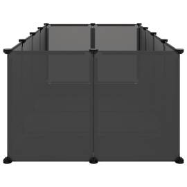 Cușcă pentru animale mici, negru, 144x74x46,5 cm, pp și oțel, 4 image