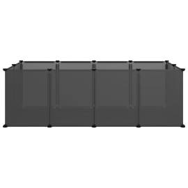 Cușcă pentru animale mici, negru, 144x74x46,5 cm, pp și oțel, 3 image