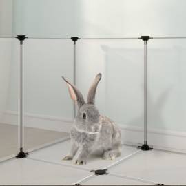 Cușcă pentru animale mici transparent 144x74x46,5 cm pp și oțel, 6 image