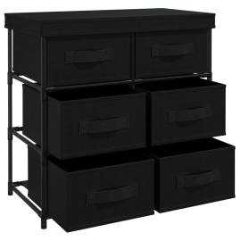 Dulap depozitare cu 6 sertare, negru, 55x29x55 cm, oțel, 5 image