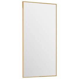 Oglindă pentru ușă, auriu, 30x60 cm, sticlă și aluminiu, 3 image