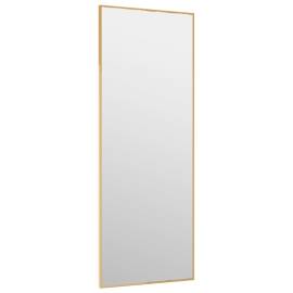 Oglindă pentru ușă, auriu, 30x80 cm, sticlă și aluminiu, 3 image
