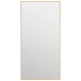 Oglindă pentru ușă, auriu, 40x80 cm, sticlă și aluminiu, 2 image