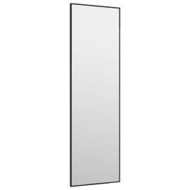 Oglindă pentru ușă, negru, 30x100 cm, sticlă și aluminiu, 3 image