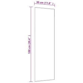 Oglindă pentru ușă, negru, 30x100 cm, sticlă și aluminiu, 4 image