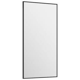 Oglindă pentru ușă, negru, 30x60 cm, sticlă și aluminiu, 3 image