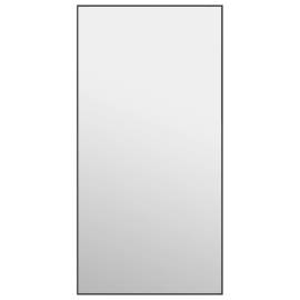 Oglindă pentru ușă, negru, 50x100 cm, sticlă și aluminiu, 2 image