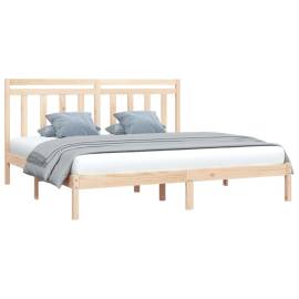 Cadru de pat, 200x200 cm, lemn masiv, 3 image
