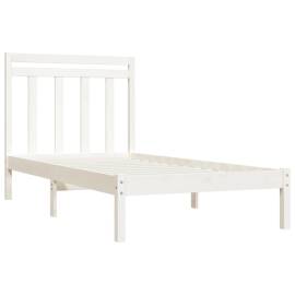 Cadru de pat, alb, 90x200 cm, lemn masiv, 4 image