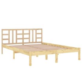 Cadru de pat, 200x200 cm, lemn masiv, 4 image