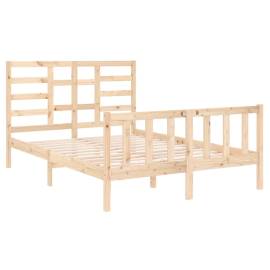 Cadru de pat dublu 4ft6, 135x190 cm, lemn masiv, 4 image