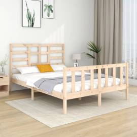 Cadru de pat small double 4ft, 120x190 cm, lemn masiv