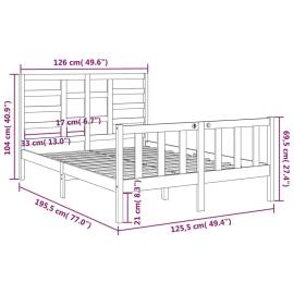 Cadru de pat small double 4ft, 120x190 cm, lemn masiv, 6 image